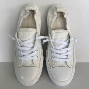 Converse Women's Size 7 White Textured Low Top Sneakers Lace Up Casual Shoes